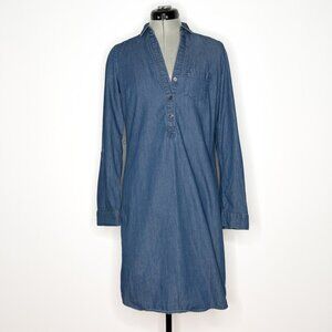 The Limited Denim Chambray Henley Shirt Dress - Size Extra Small